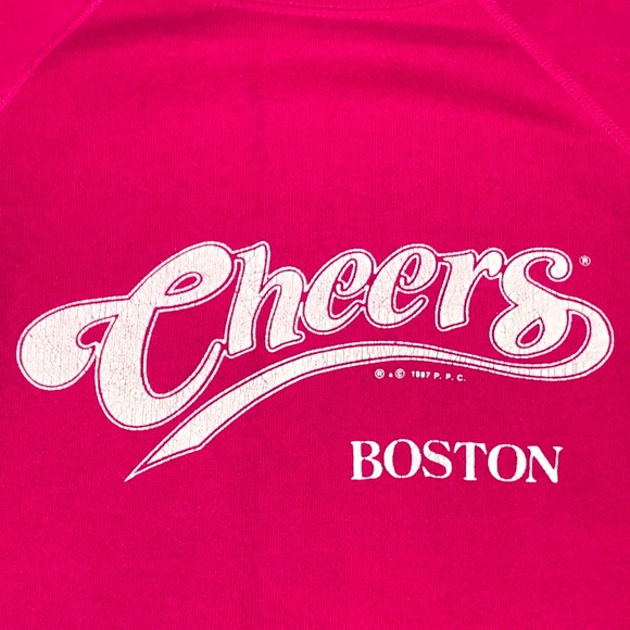 Cheers Boston Women’s Vintage 80’s Television Show Pink Pullover Sweatshirt Sz L - Picture 3 of 11